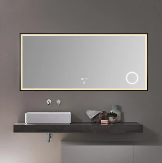 LED Metal Frame Mirror Aluminum Alloy Hotel Smart Mirror